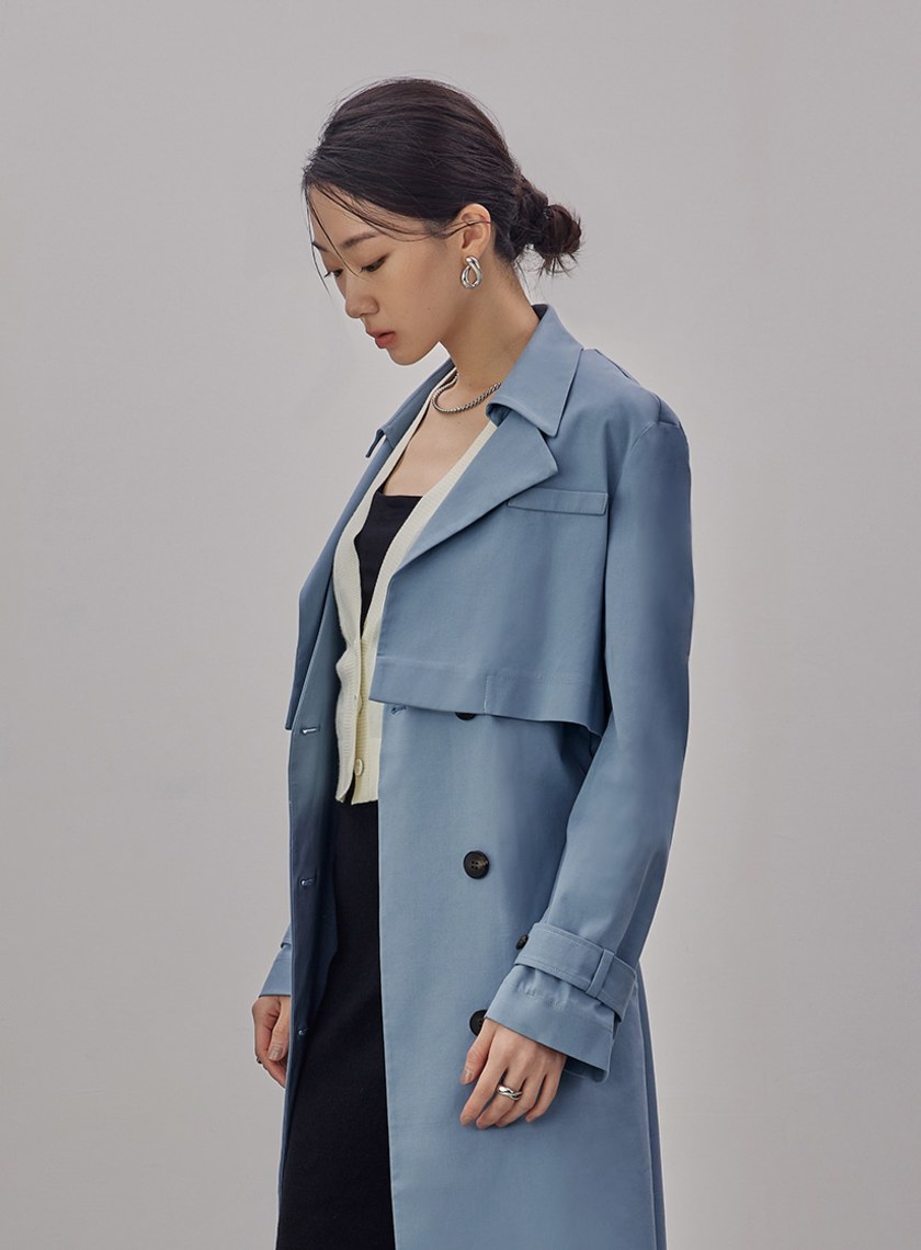 率性短版風衣外套